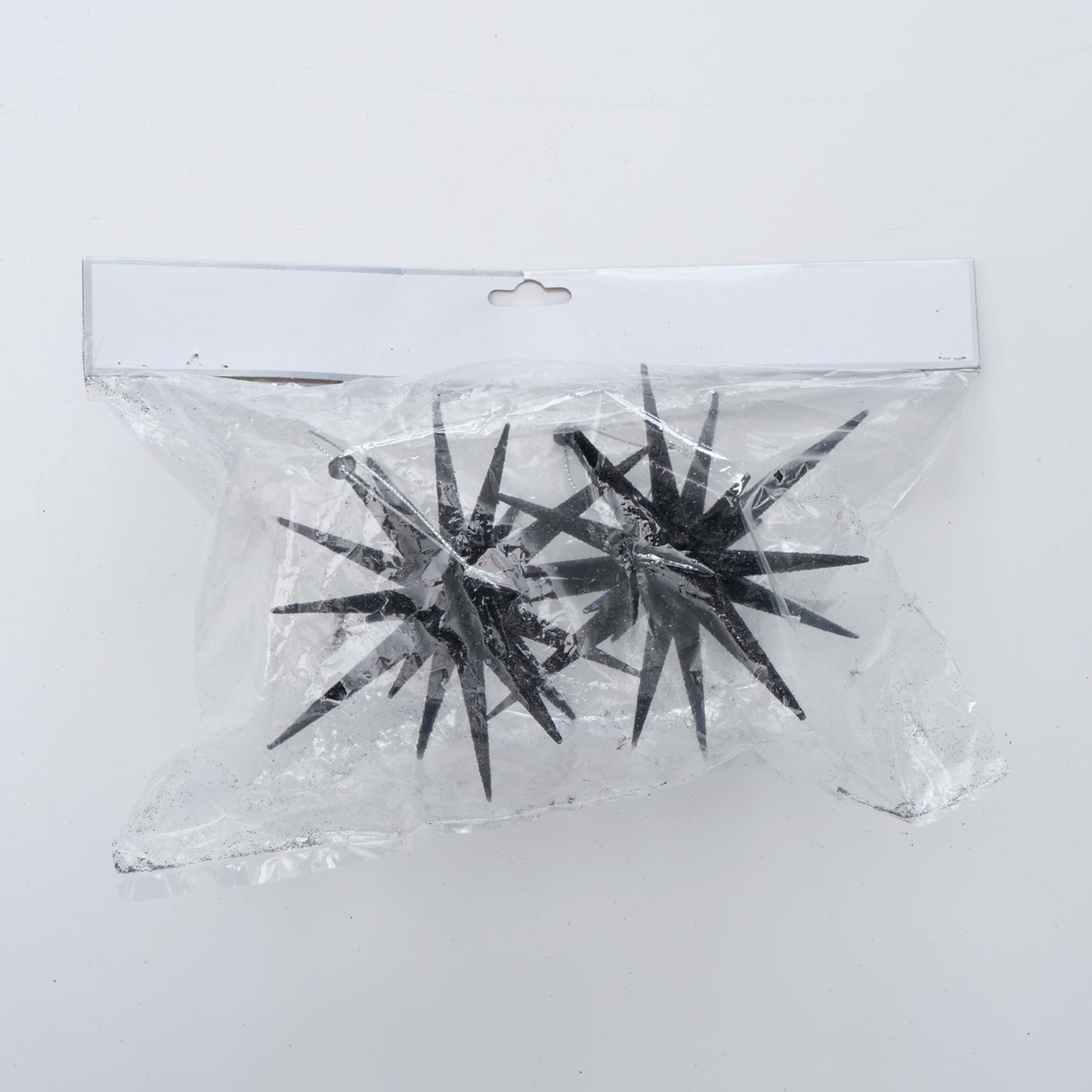 Boltze home deco hanger tove ø15xh15cm zwart met glitters- 2 stuks in verpakking