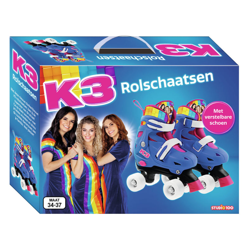 K3 rolschaatsen regenboog, maat 34-37
