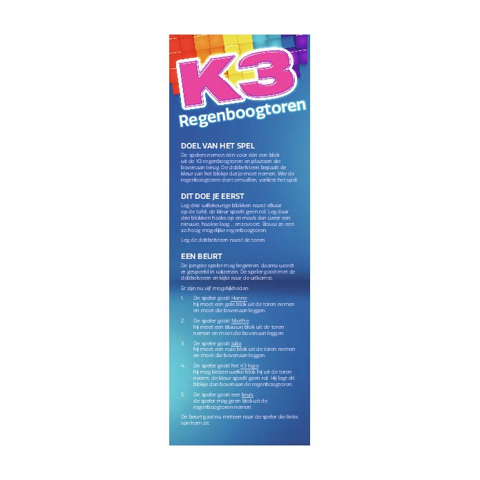 Studio 100 regenboogtoren k3 stapel en balansspel