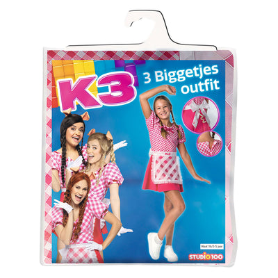 K3 verkleedkleding - verkleedjurk de 3 biggetjes - 3 5 jaar - maat 116