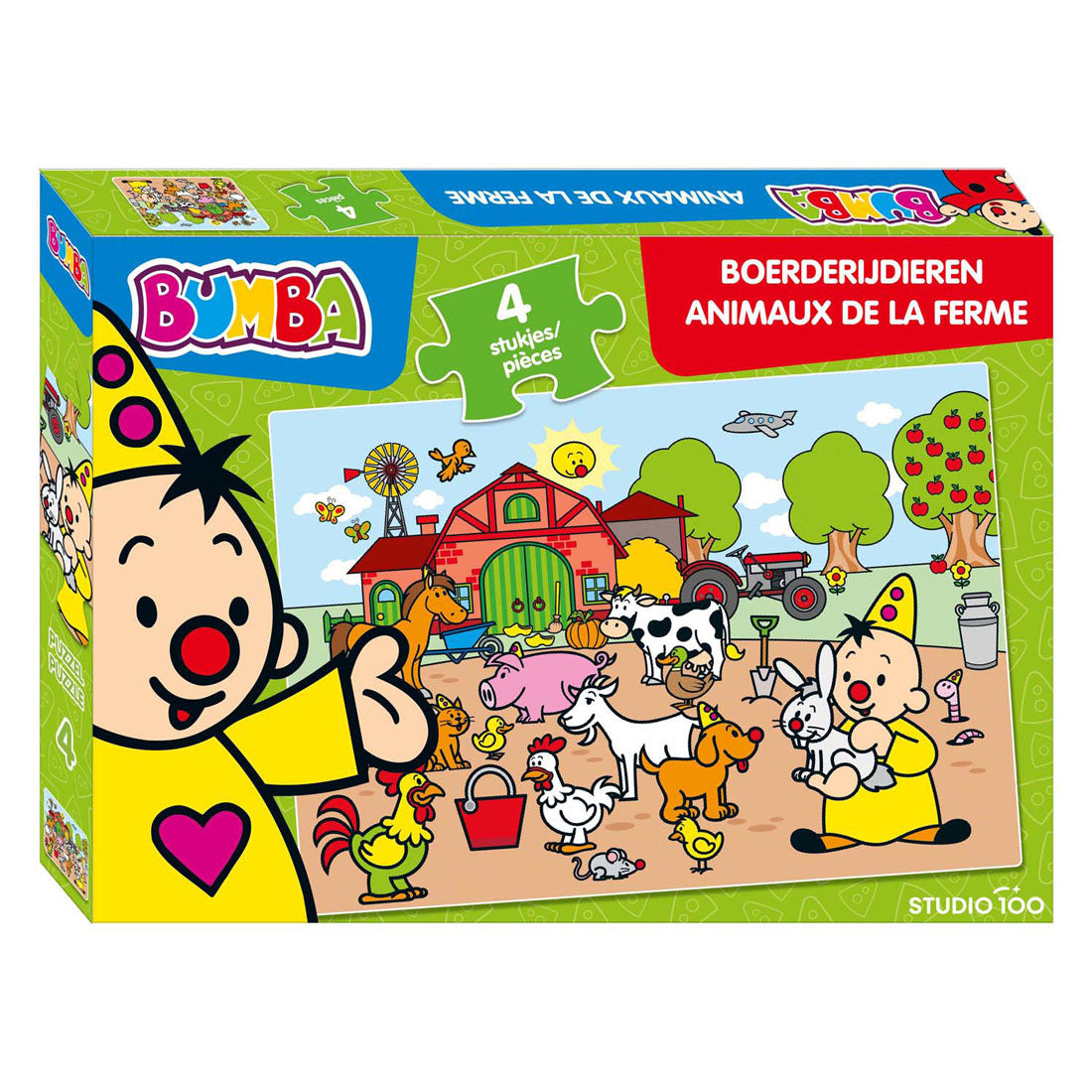 Studio 100 bumba puzzel boerderijdieren, 4st.