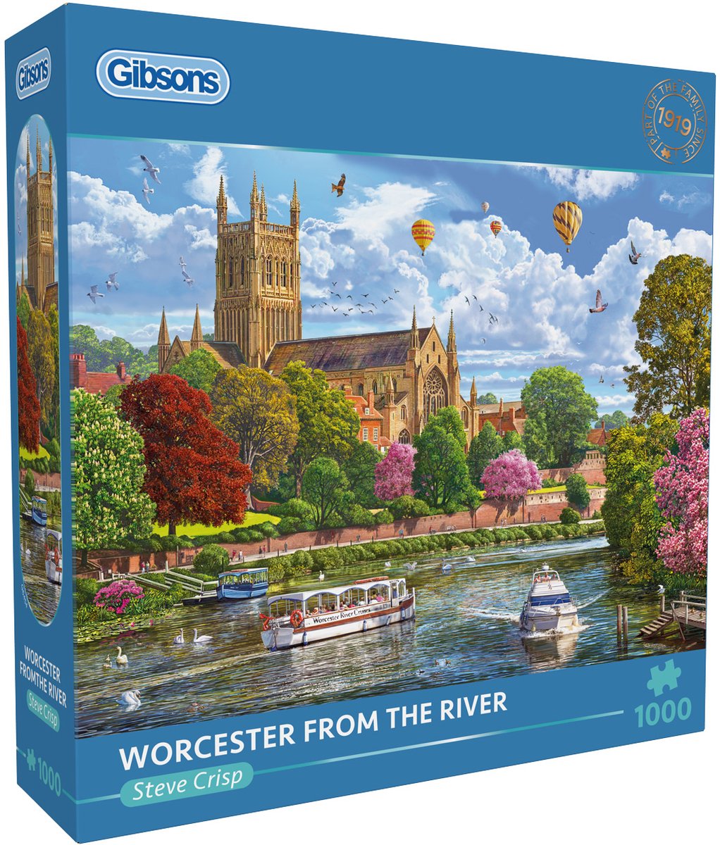 Gibsons - worcester vanaf de rivier ( worcester from the river ) - steve crisp - 1000 stukjes - 68×49cm - legpuzzel voor volwassenen