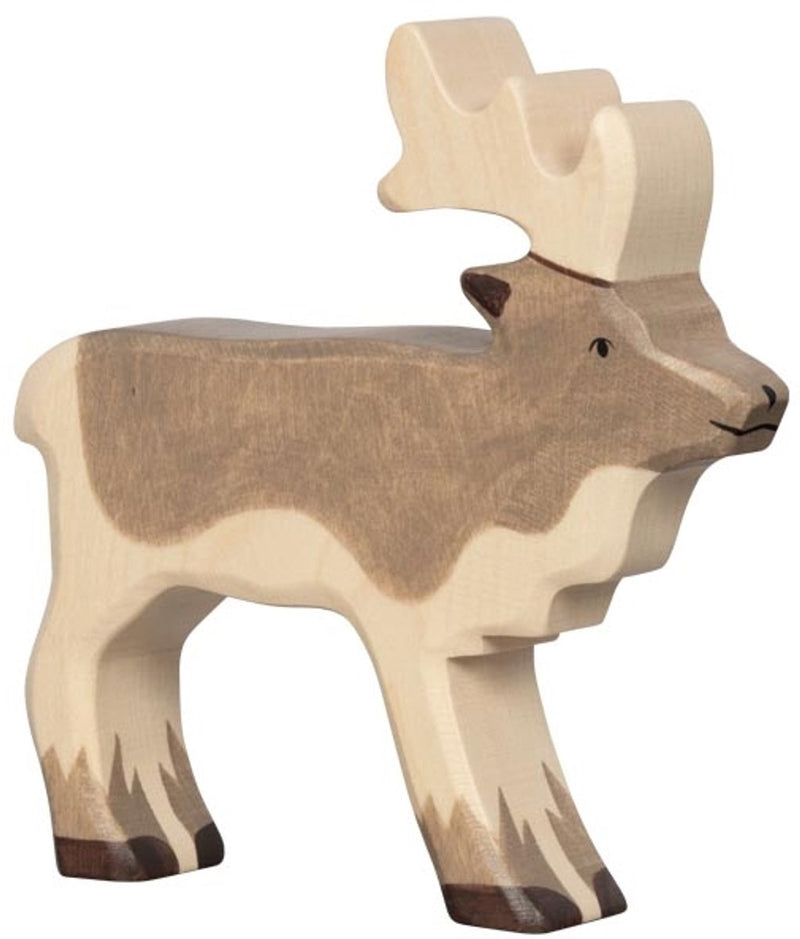 Holztiger rendier. 14 cm.