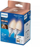 Philips smart lighting philips smart led kaarslamp 2-pack - slimme led-verlichting - warm- tot koelwit licht - e14 - 40w - mat - wi-fi