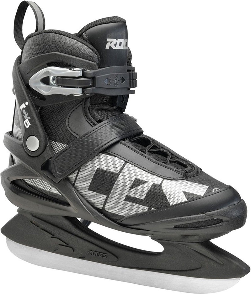 Roces - icy 5 - ijshockeyschaatsen - schaatsen heren - zwart zilver - thermo fit voering verstevigde enkelsteun - maat eu 44