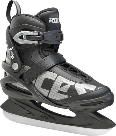 Roces – icy 5 – ijshockeyschaatsen – schaatsen heren – zwart zilver – thermo fit voering verstevigde enkelsteun – maat eu 45