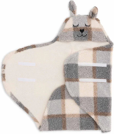 Jollein baby wikkeldeken - bunny - check boucle - 100x105cm