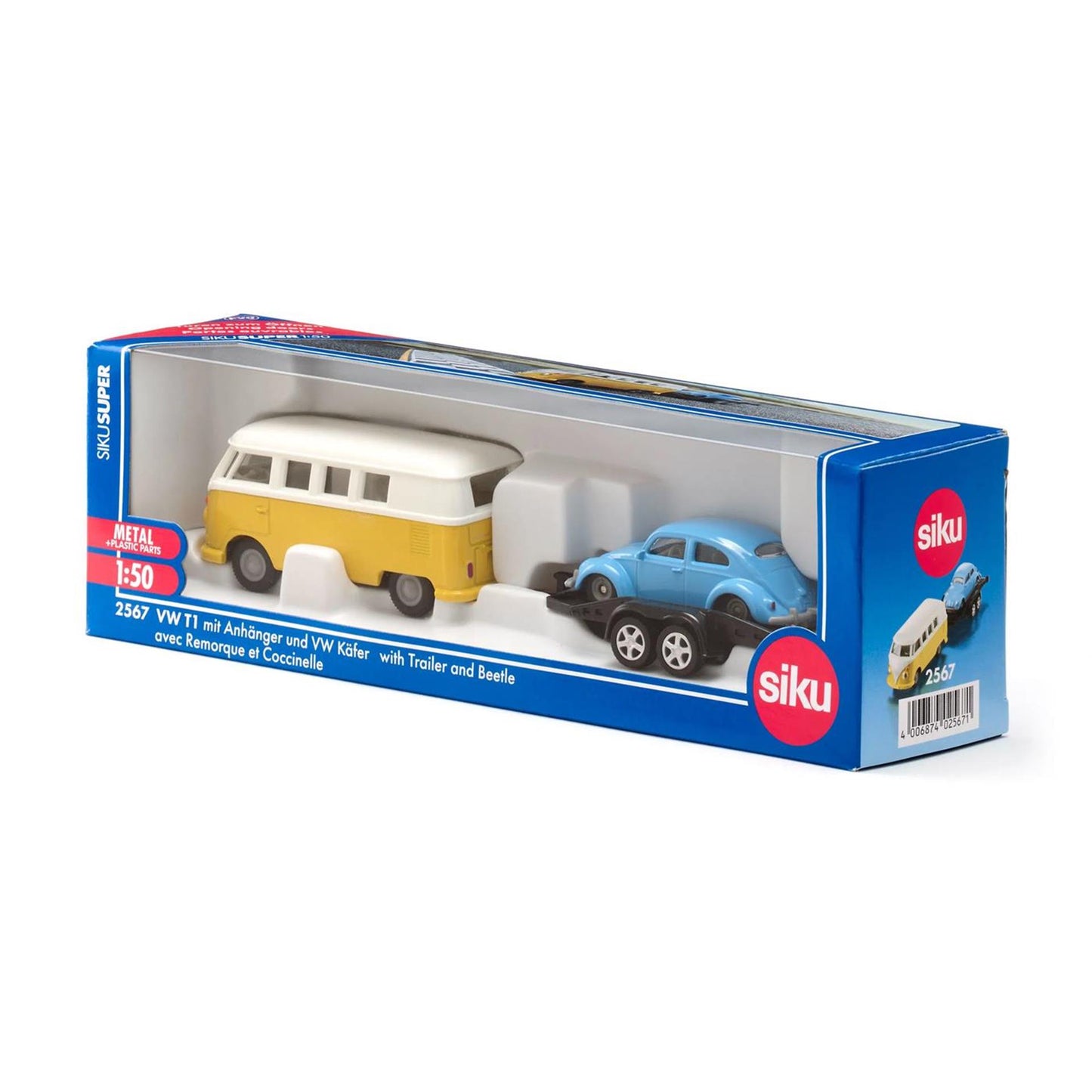 Siku vw t1 aanhangwagen een kever 2567