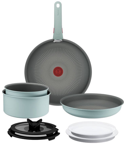 Tefal ingenio halo ecalyptus - pannenset - 9-delig - inclusief deksel - handgreep