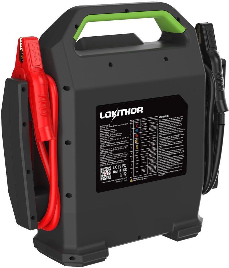 Lokithor jumpstarter j10000hd - 12v 24v - 10.000a - led spotlight - powerbank