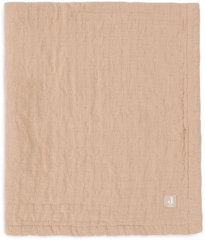 Jollein baby deken wieg jersey 75x100cm - jacquard biscuit - gots