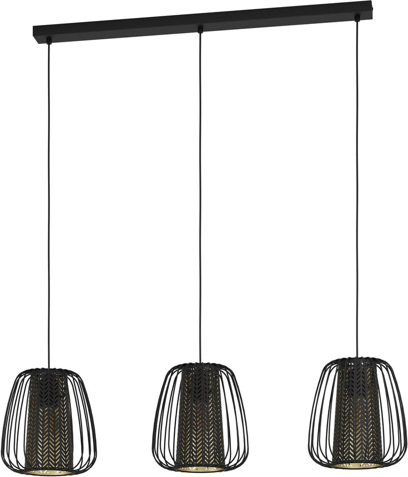 Eglo curasao hanglamp - e27 - 99,5 cm - zwart goud