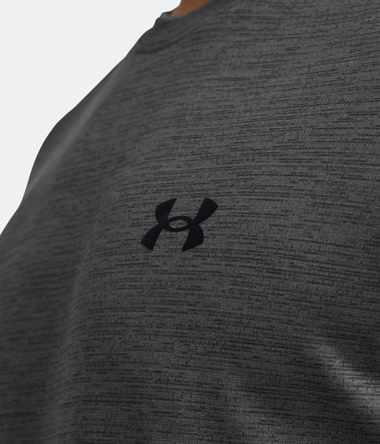 Under armour ua tech vent ss-gry heren sportshirt - castlerock - zwart
