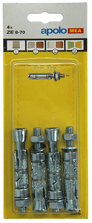 Celo 1003153 - 4 expansieankers ze 14mm + draadstang 502710 8x70mm | 5 stuks - afbeelding 2