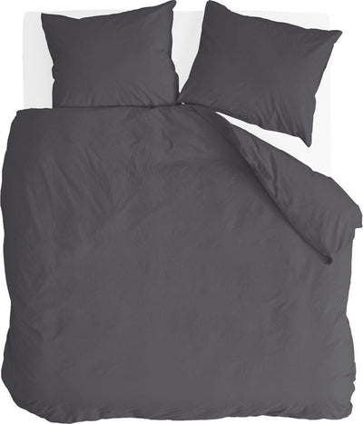 Byrklund dekbedovertrek go velvet - 240x220 - voor: 100% polyester, achter 100% katoen - off black
