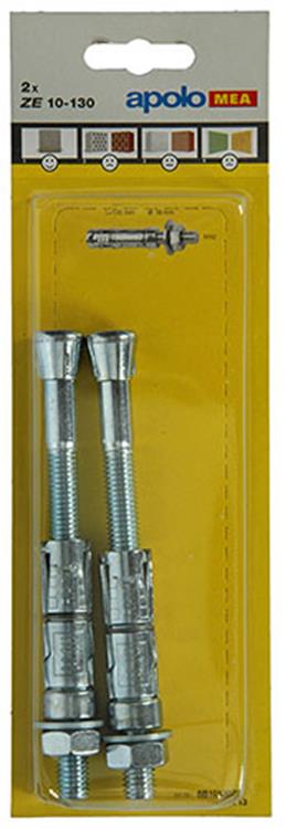 Celo 1003156 - 2 expansieankers ze 16mm + draadstang 10x130mm 502713 | 5 stuks