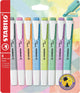 Stabilo swing cool - markeerstift - perfect voor onderweg - pastel - etui met 8 kleuren