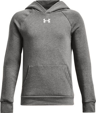 Under armour ua rival fleece hoodie unisex sporttrui - grijs - wit