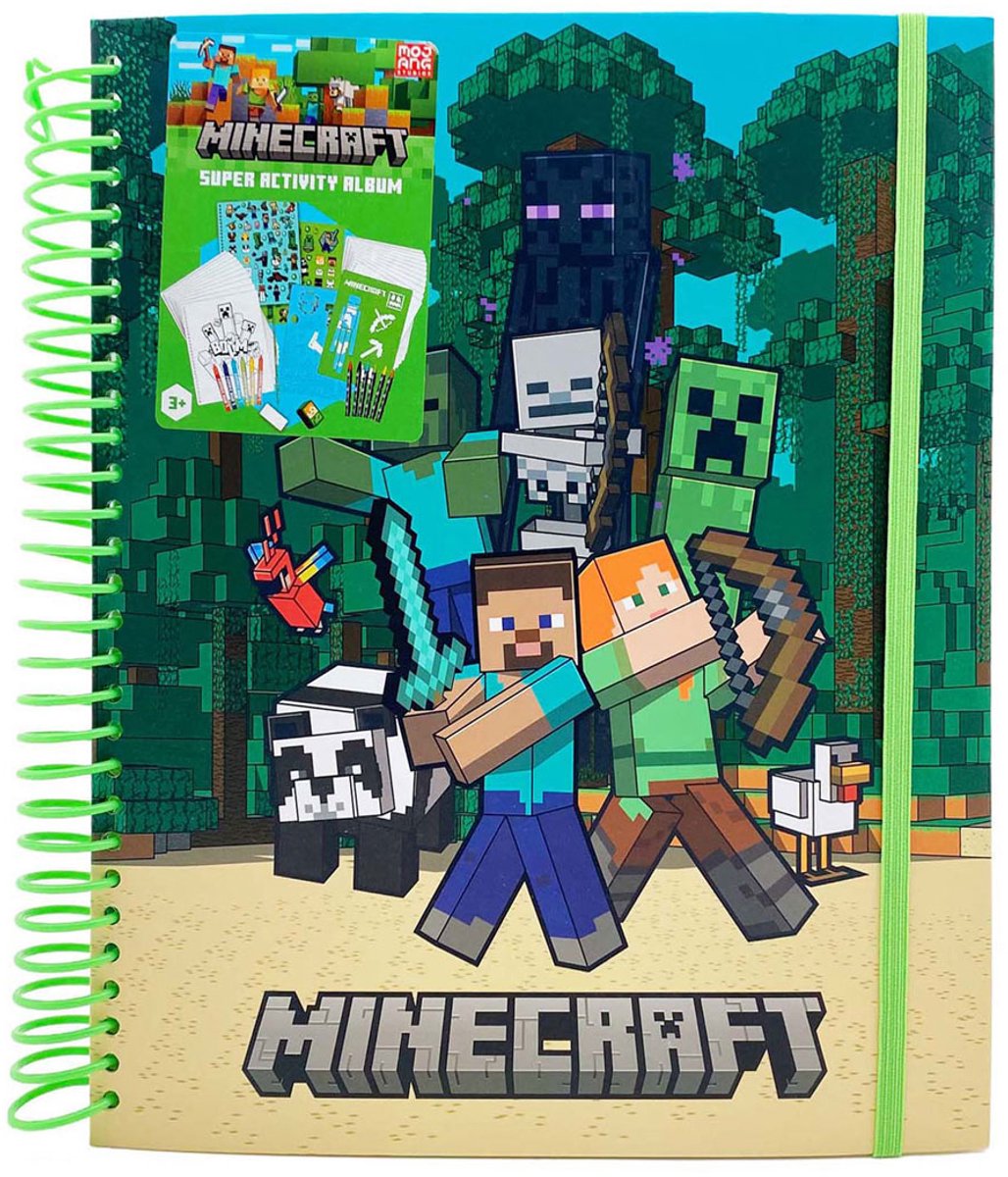 Merkloos sans marque minecraft super activiteitenboek met stickers