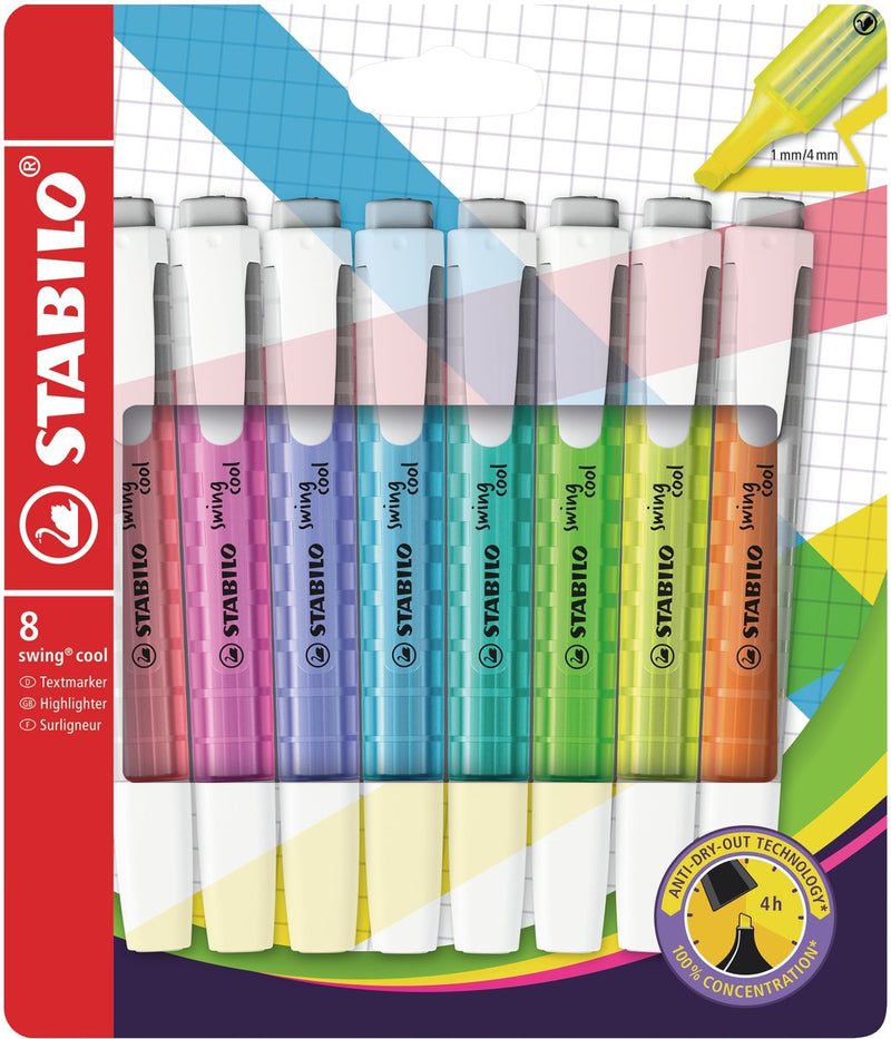 Stabilo swing cool - markeerstift - set met 8 stuks