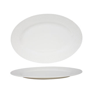 Serveerbord ovaal diamond porselein 34,5x24,2 cm | 6 stuks