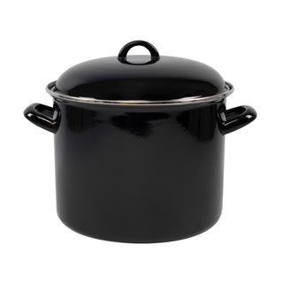 No brand soeppan 24cm 8ltr emaille zwart