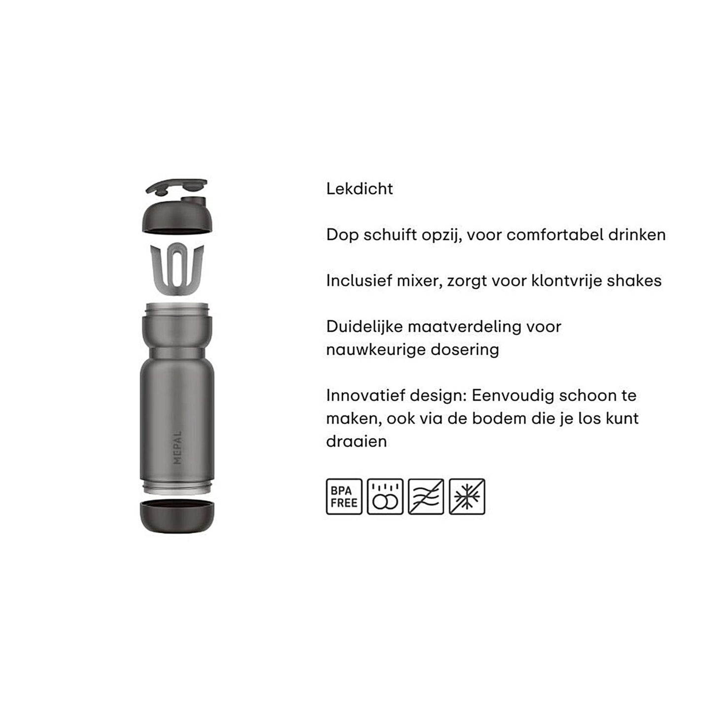 Mepal shakebeker sport 800ml - peach orange