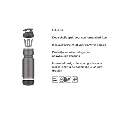 Mepal shakebeker 800ml graphite black