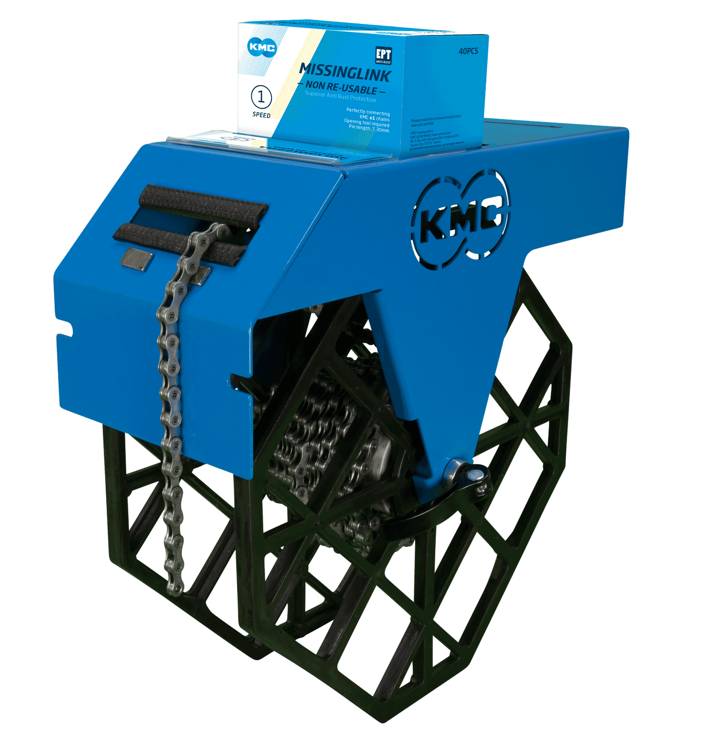 KMC Fietskettingrolhouder - Blauw - 1 haspel - Werkplaats