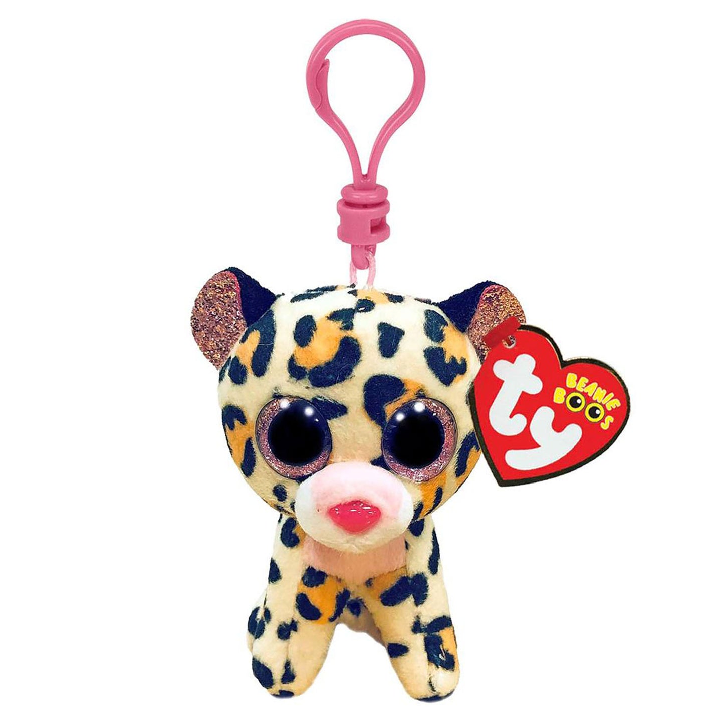 Ty beanie boo's clip livvie leopard, 7cm