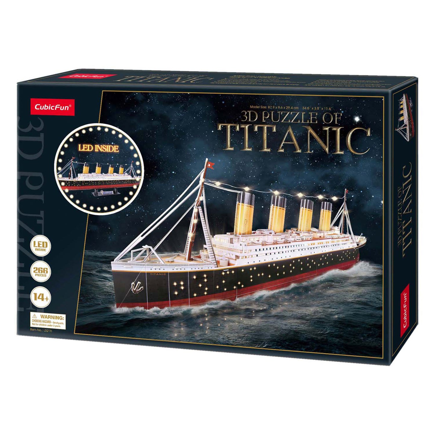 Cubic fun 3d puzzel titanic met led verlichting - 266st.