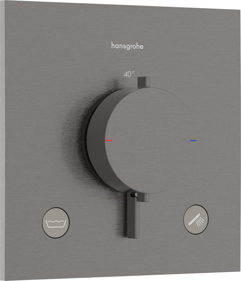 Hansgrohe ecostat comfort e - inbouwthermostaat - ecostat thermostaat - zekerheidscombinatie en1717 - 2 functies - brushed black chrome