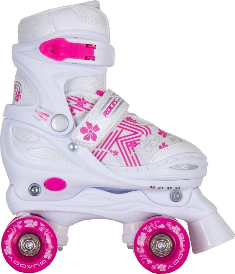 quaddy 3.0 rolschaatsen wit roze 34-37
