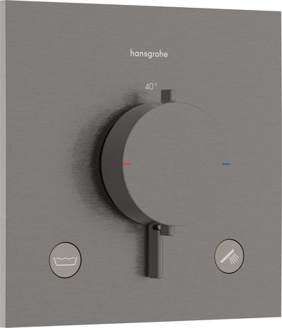 Hansgrohe ecostat comfort e - inbouwthermostaat - ecostat thermostaat - zekerheidscombinatie en1717 - 2 functies - brushed black chrome