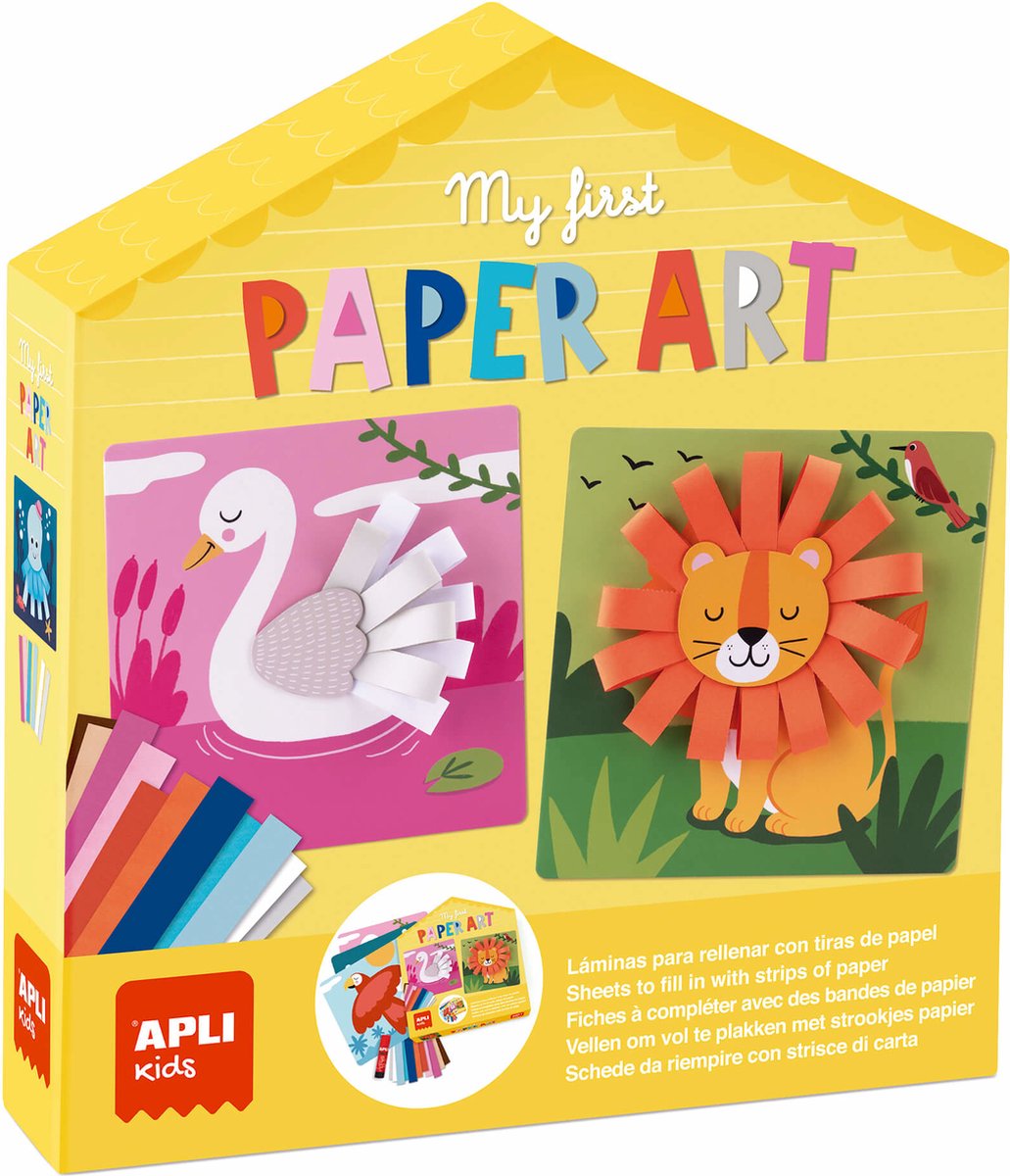 Apli kids apli - mijn eerste papier kunst (6 kaarten en papier en lijm