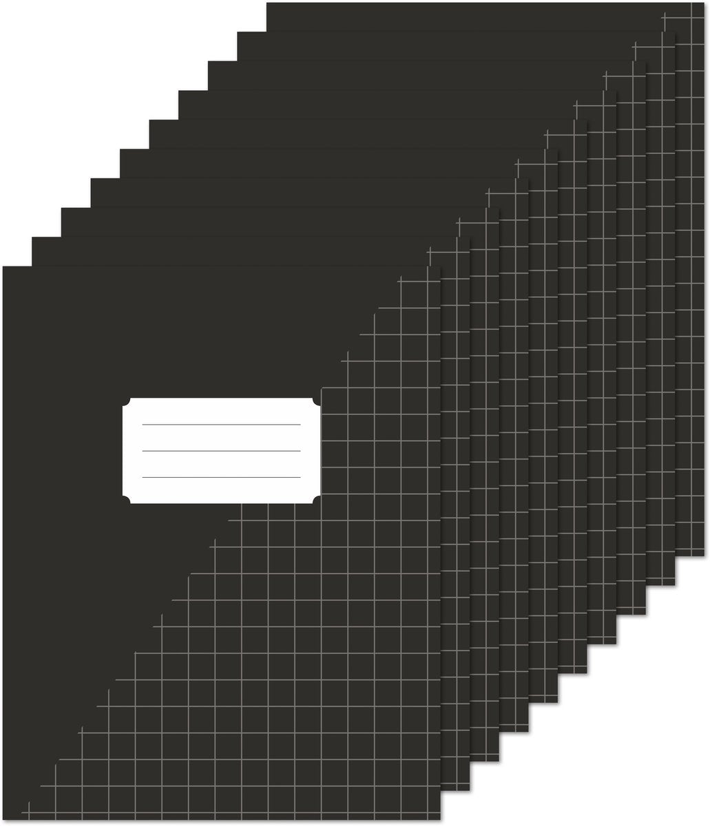 Kangaro schriften a5 - met ruit 10mm - zwart - 10 stuks