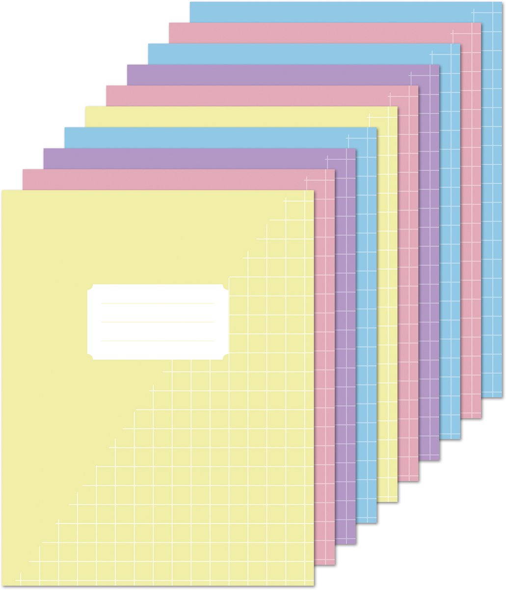 Kangaro schriften a5 - met ruit 10mm - pastel kleuren - 10 stuks