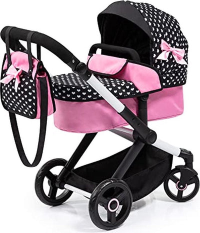 Bayer design - poppenwagen xeo in zwart, wit roze