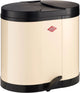 Wesco eco-verzamelaar prullenbak | 30 liter | duo pedaalemmer (2x15 liter) | metaal - amandel | afvalscheiding - made in germany