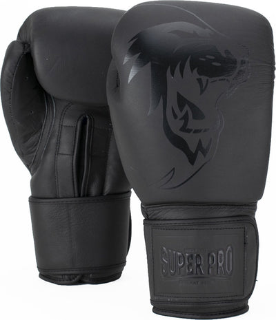 Super pro combat gear legend lederen (kick)bokshandschoenen grijs 16oz