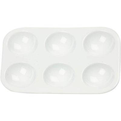 Palet, rechthoekig palet met 6 vakken, afm 13x8,5 cm, wit, 10 stuk 1 doos