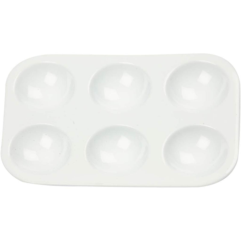 Palet, rechthoekig palet met 6 vakken, afm 13x8,5 cm, wit, 10 stuk 1 doos