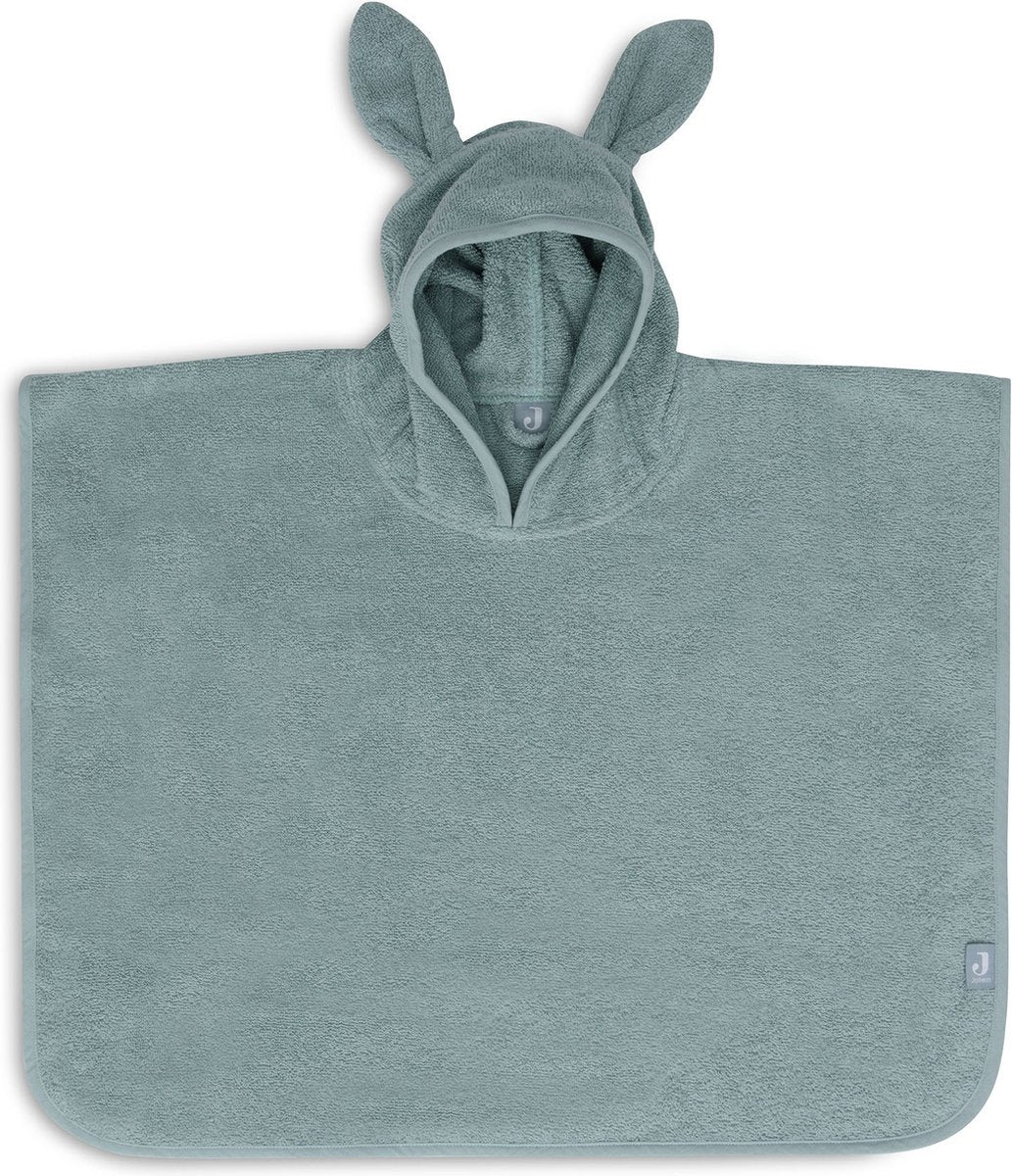 Jollein - badponcho baby badstof - badcape kind met capuchon - sea green