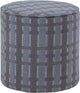 Woood sarli poef hoog dessin - chenille - grijs blauw - 46x46x46