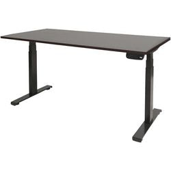 Zit-sta-bureau schaffenburg dextro plus melamine donkerbruin, zwart