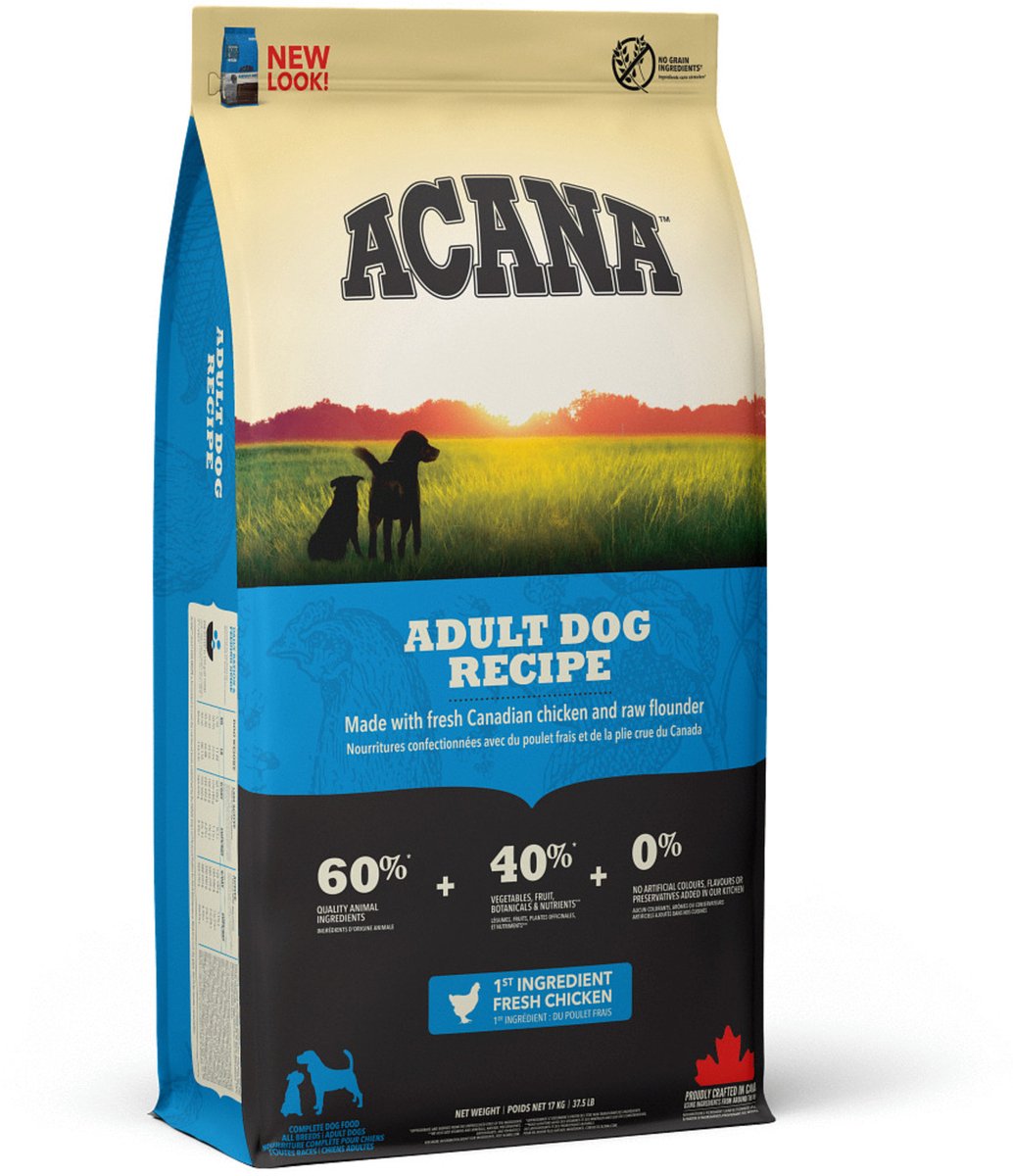 Acana hondenvoer adult - kip, 17kg - premium diervoeder voor volwassen honden