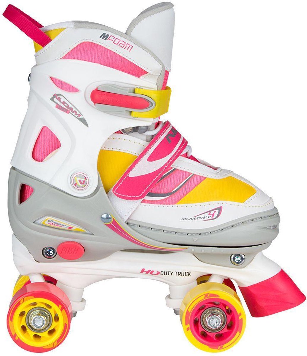 Nijdam rolschaatsen verstelbaar - rave skate - wit roze - maat 38-41