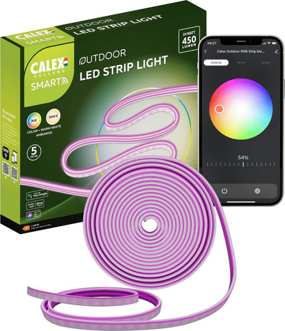Calex smart outdoor led strip 5 meter - voor buiten - met app - buitenverlichting - rgb en warm wit - slimme lichtstrip