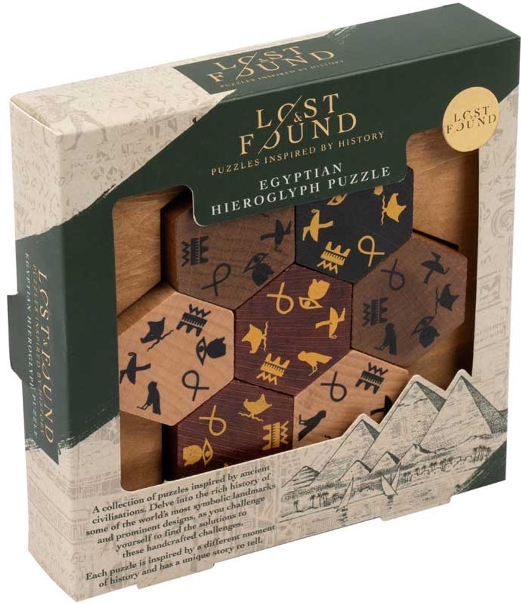 Professor puzzle lost and found puzzel egyptische hiërogliefen educatief spel karton.