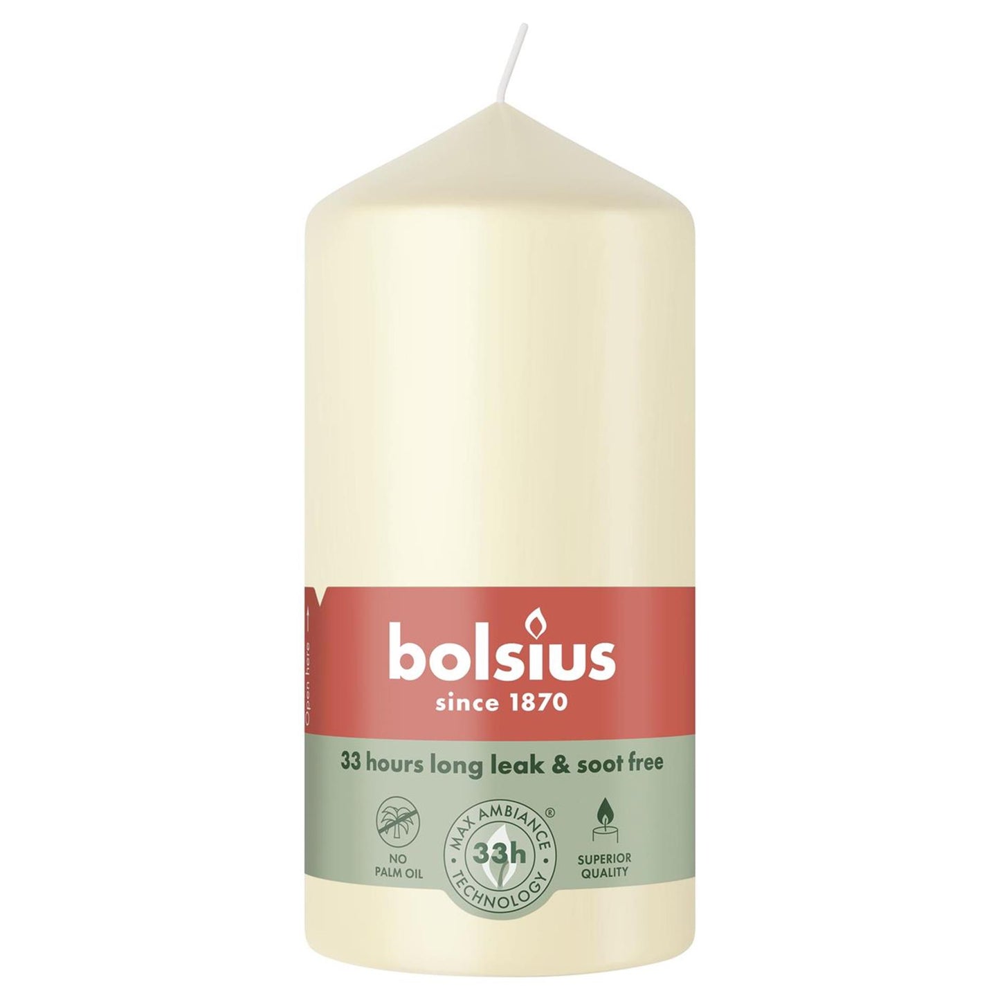 Bolsius stompkaars 120 58 zacht parel